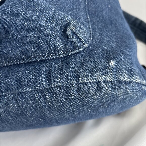 Rebecca Minkoff Denim Backpack Julian Style Vintage 2014-2016 Rare Hook Closure - Picture 14 of 16